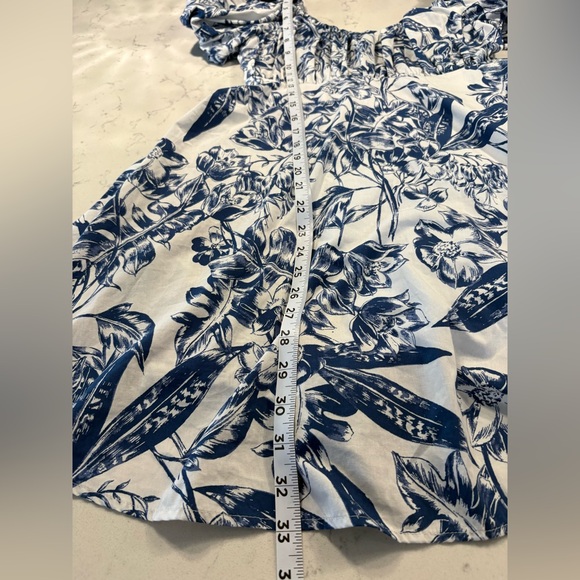 Abercrombie & Fitch Emerson Poplin Puff Sleeve Mini Dress Blue Babydoll Size Med - Picture 9 of 9